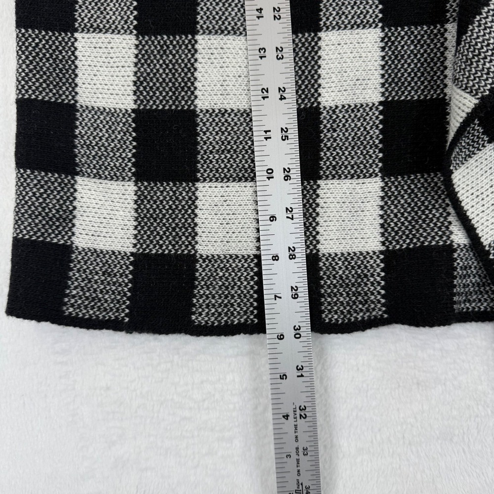Pomander Place Black‎ White Gingham Knit Wrap Skirt Women's Size M - Picture 3 of 9